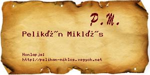 Pelikán Miklós névjegykártya